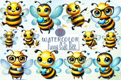 Funny Cute Bee Clipart Bundle - CraftNest - Digital Crafting and Art