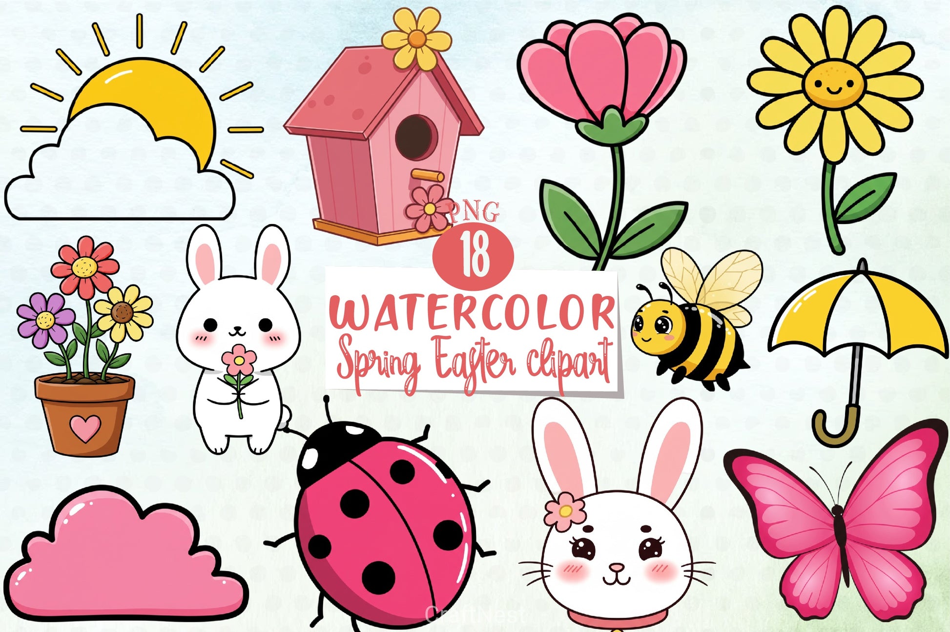 Spring Easter Clipart Bundle 3 - CraftNest - Digital Crafting and Art