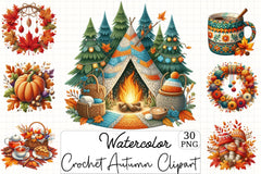 Crochet Autumn Clipart Bundle - CraftNest - Digital Crafting and Art