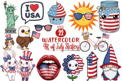 4th of July Stickers Clipart Bundle - CraftNest - Digital Crafting and Art