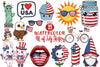 4th of July Stickers Clipart Bundle