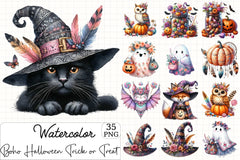 Boho Halloween Clipart Bundle - CraftNest - Digital Crafting and Art