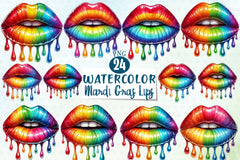 Mardi Gras Lips Clipart Bundle 6 - CraftNest - Digital Crafting and Art