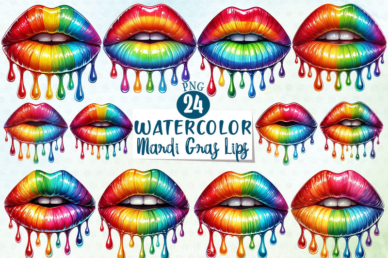 Mardi Gras Lips Clipart Bundle 6 - CraftNest - Digital Crafting and Art
