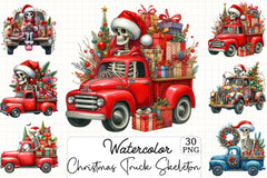 Christmas Truck Skeleton Clipart Bundle 2 - CraftNest - Digital Crafting and Art