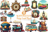 Vintage Travel Clipart Bundle 4
