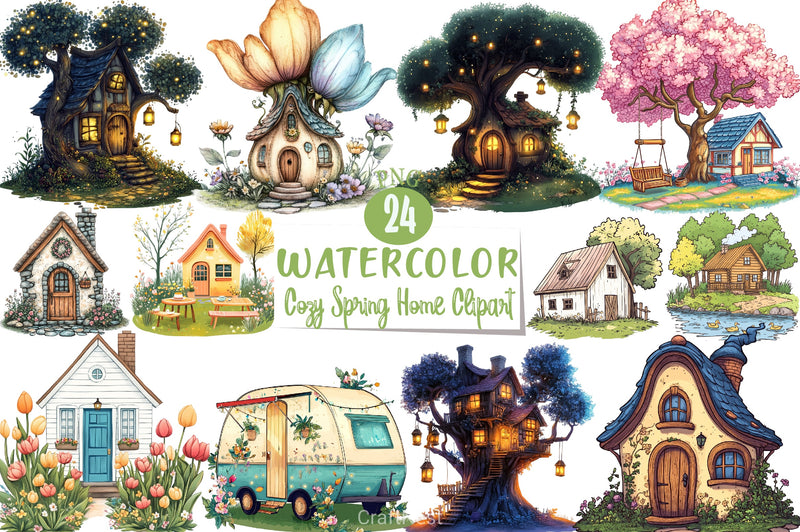 Cozy Spring Home Clipart Bundle - CraftNest - Digital Crafting and Art
