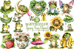 Spring Frog Clipart Bundle 2 - CraftNest - Digital Crafting and Art