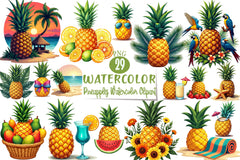 Pineapples Clipart Bundle - CraftNest - Digital Crafting and Art