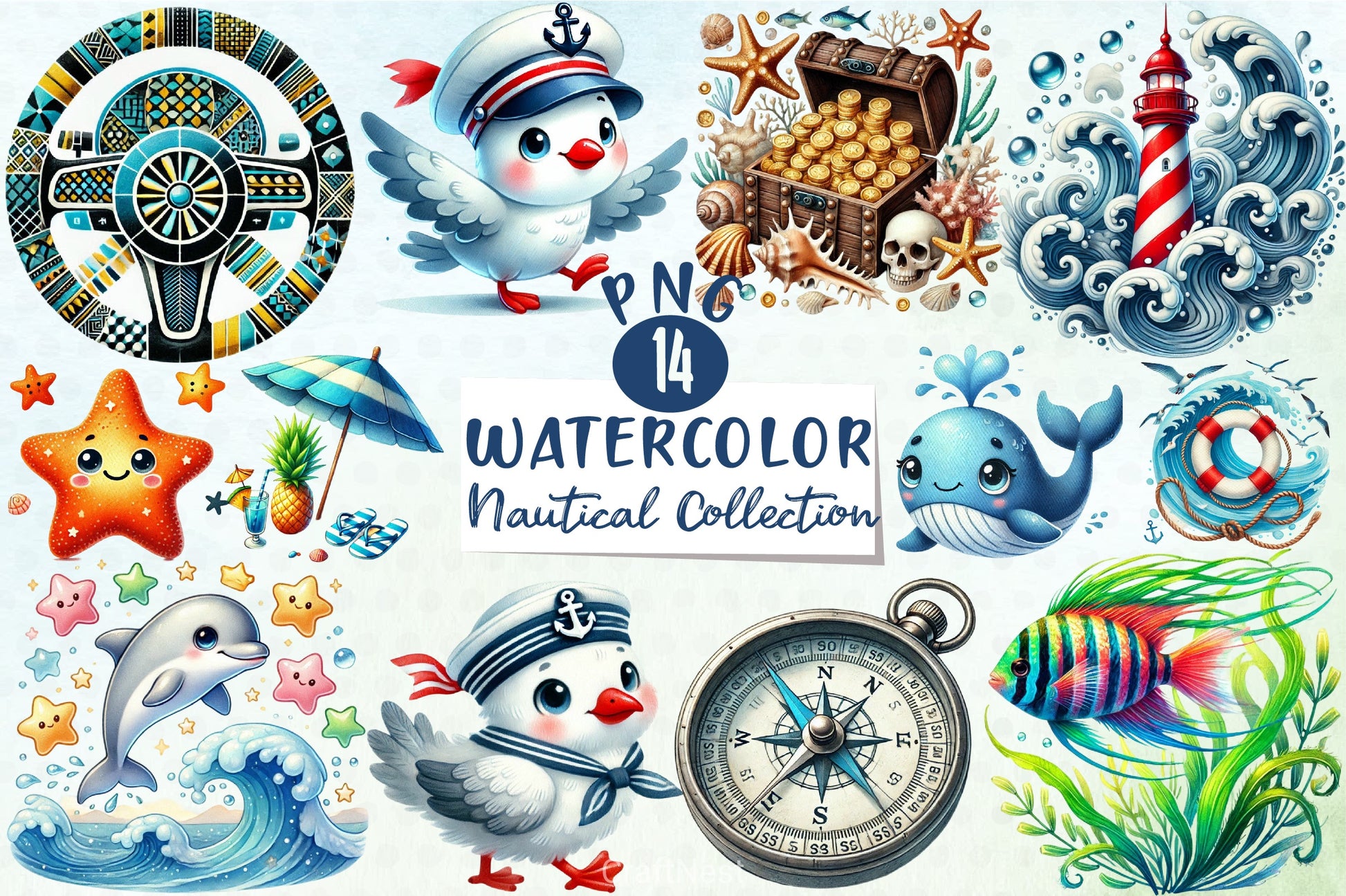 Nautical Clipart Bundle - CraftNest - Digital Crafting and Art