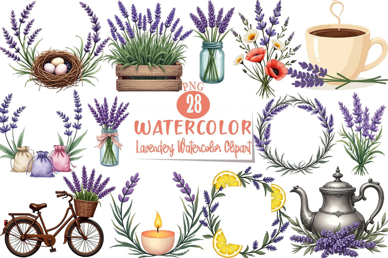 Lavenders Clipart Bundle - CraftNest - Digital Crafting and Art