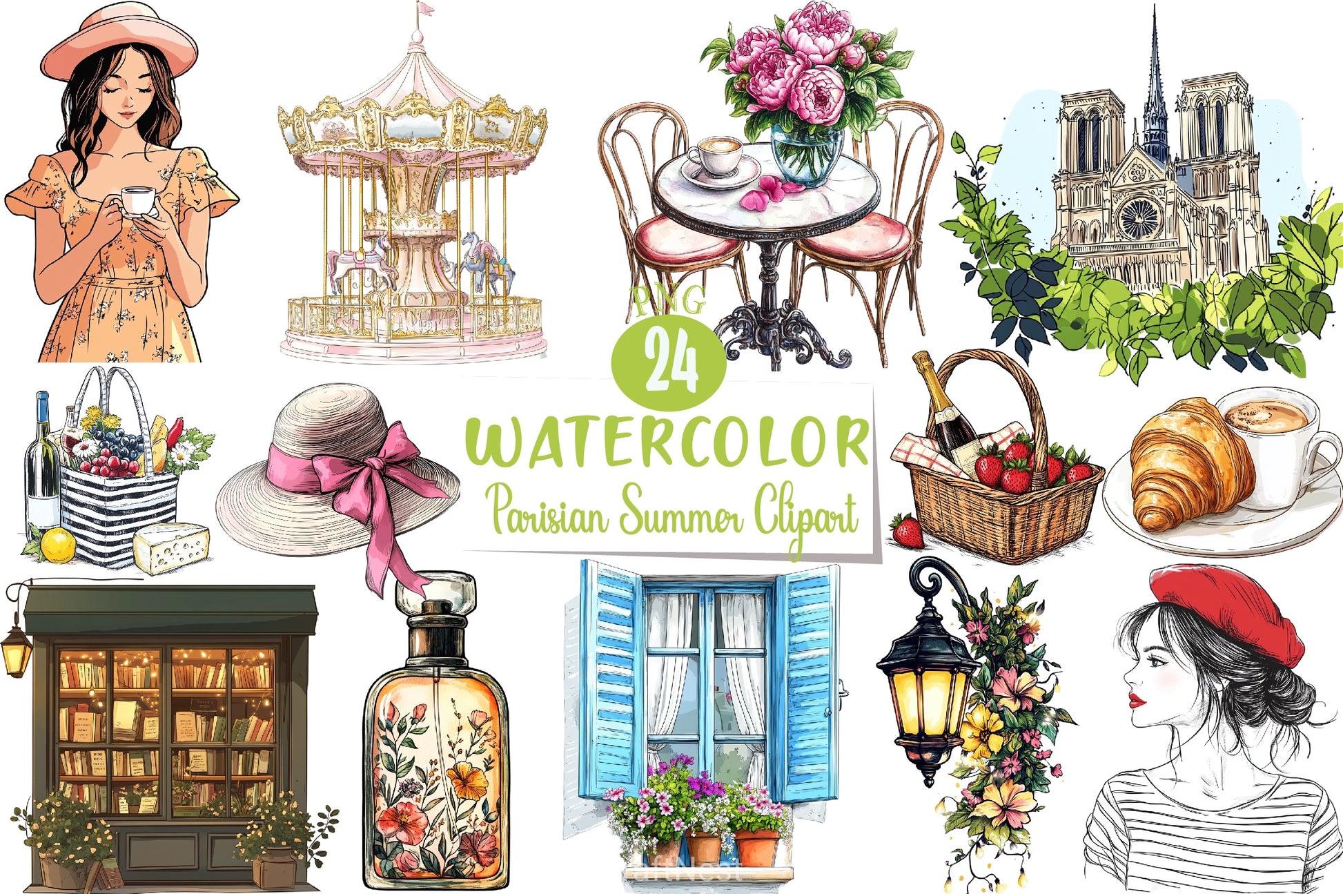 Parisian Summer Clipart Bundle - CraftNest - Digital Crafting and Art