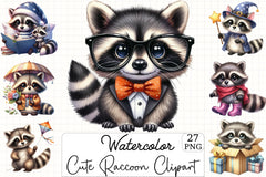 Cute Raccoon Clipart Bundle - CraftNest - Digital Crafting and Art