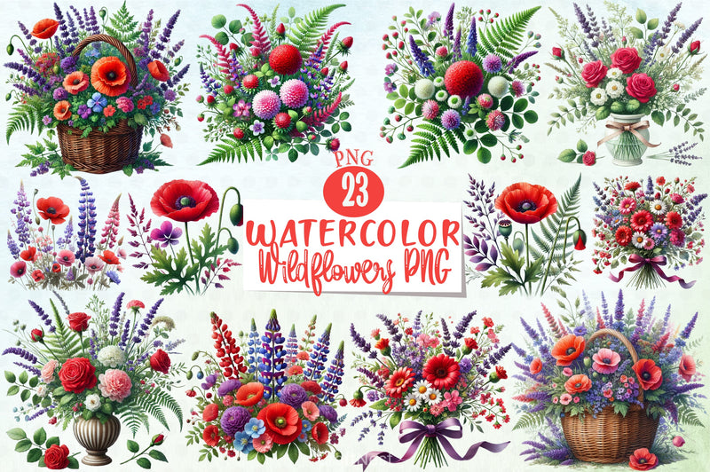 Wildflowers Clipart Bundle 2 - CraftNest - Digital Crafting and Art