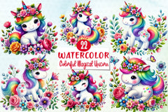 Colorful Magical Unicorn Clipart Bundle - CraftNest - Digital Crafting and Art