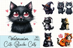 Halloween Black Cats Clipart Bundle - CraftNest - Digital Crafting and Art