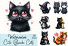 Halloween Black Cats Clipart Bundle