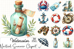 Nautical Summer Clipart Bundle - CraftNest - Digital Crafting and Art