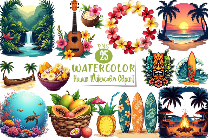 Hawaii Clipart Bundle 2 - CraftNest - Digital Crafting and Art