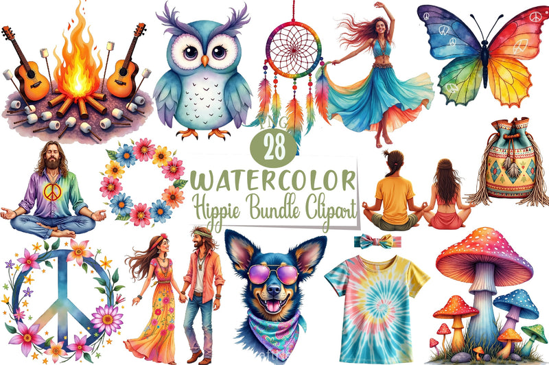 Hippie Clipart Bundle 5 - CraftNest - Digital Crafting and Art
