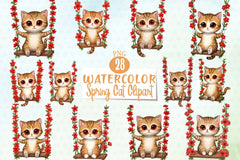 Spring Cat Clipart Bundle 3 - CraftNest - Digital Crafting and Art