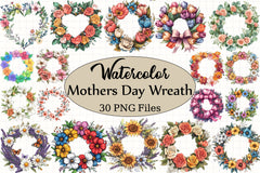 Mother's Day Wreath Clipart Bundle - CraftNest - Digital Crafting and Art