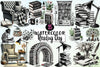Black & White Reading Day Clipart Bundle