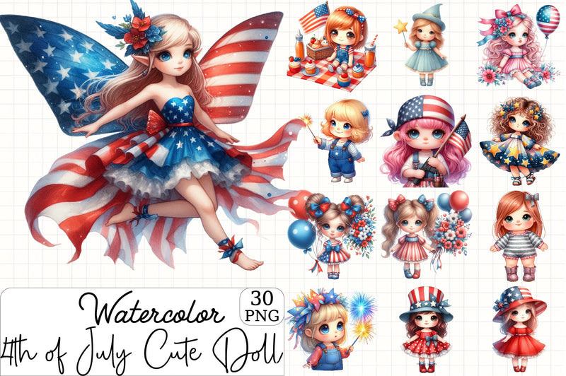 4th of July Doll Clipart Bundle - CraftNest - Digital Crafting and Art