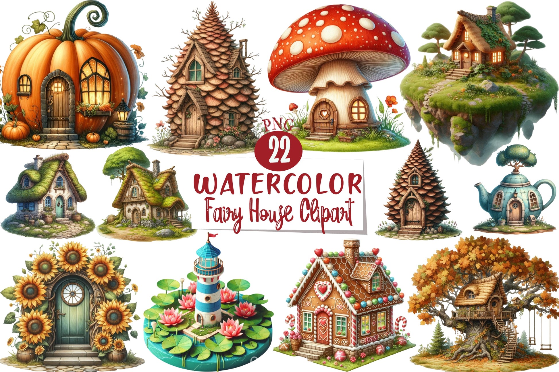 Fairy House Clipart Bundle 5 - CraftNest - Digital Crafting and Art