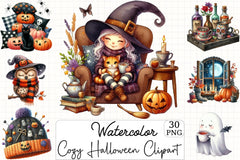 Cozy Halloween Clipart Bundle 2 - CraftNest - Digital Crafting and Art