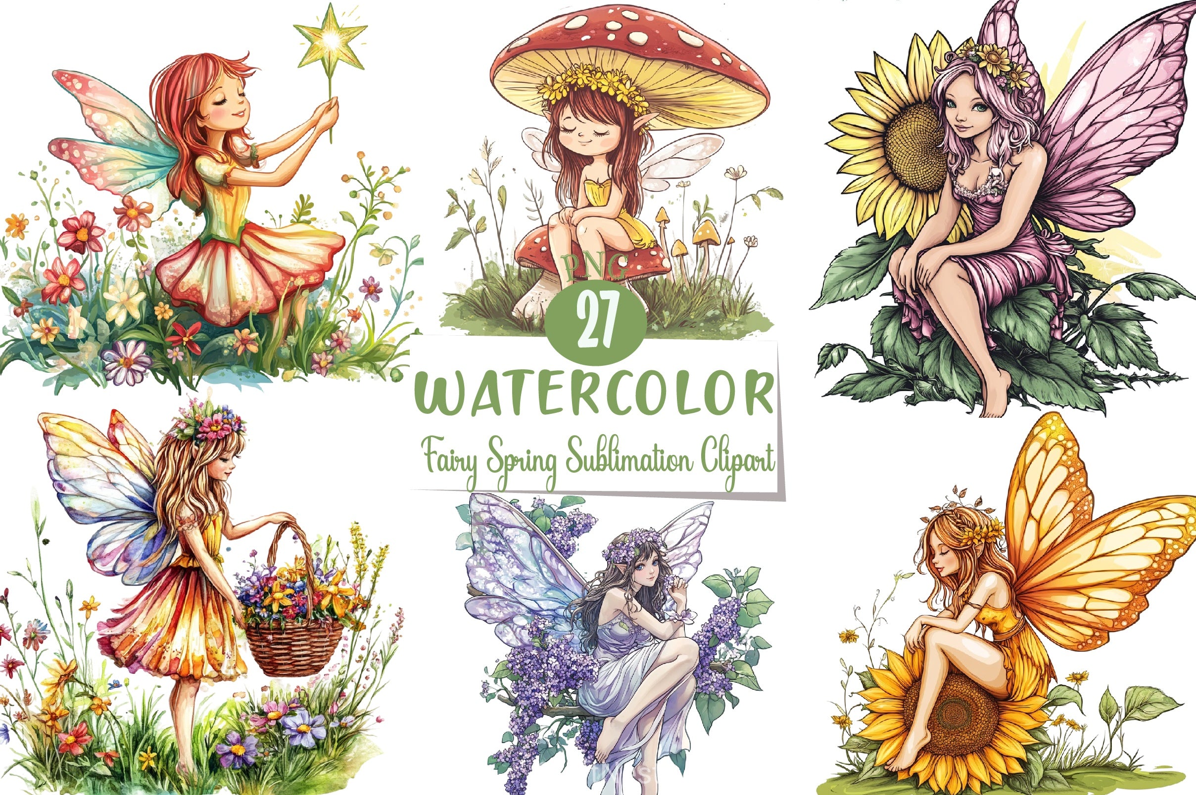 Fairy Spring Clipart Bundle - CraftNest - Digital Crafting and Art