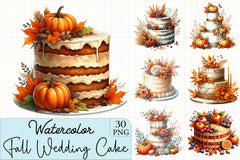 Fall Wedding Cake Clipart Bundle - CraftNest - Digital Crafting and Art