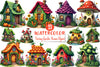 Fantasy Garden Houses Clipart Bundle