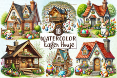 Easter House Clipart Bundle 5 - CraftNest - Digital Crafting and Art