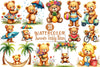 Summer Teddy Bear Clipart Bundle