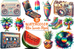Retro Summer Clipart Bundle 4 - CraftNest - Digital Crafting and Art