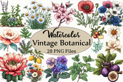 Vintage Botanical Clipart Bundle 2 - CraftNest - Digital Crafting and Art