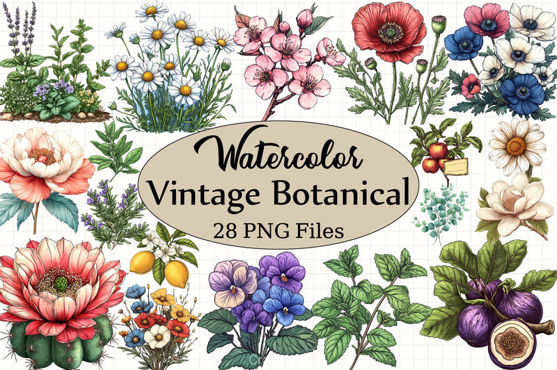 Vintage Botanical Clipart Bundle 2 - CraftNest - Digital Crafting and Art