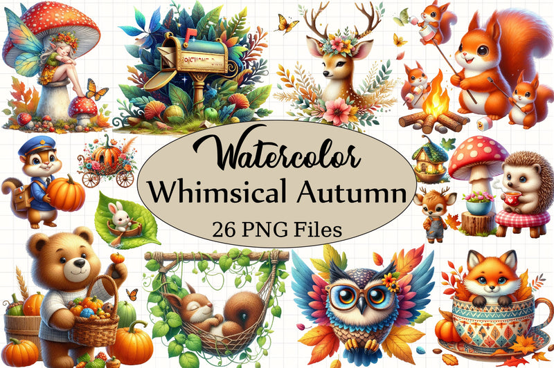 Whimsical Autumn Clipart Bundle - CraftNest - Digital Crafting and Art