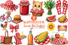 Summer Red Gingham Clipart Bundle