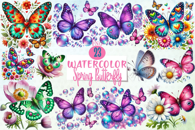 Spring Butterfly Clipart Bundle 4 - CraftNest - Digital Crafting and Art