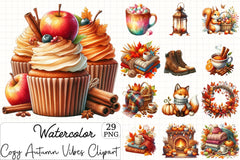 Cozy Autumn Vibes Clipart Bundle - CraftNest - Digital Crafting and Art
