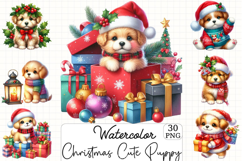 Christmas Puppy Clipart Bundle - CraftNest - Digital Crafting and Art