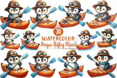 Penguin Rafting Clipart Bundle - CraftNest - Digital Crafting and Art