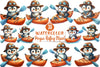 Penguin Rafting Clipart Bundle