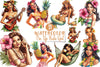 Pin Up Hula Girl Clipart Bundle 3