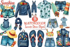 Summer Denim Clipart Bundle - CraftNest - Digital Crafting and Art