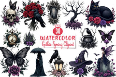 Gothic Spring Clipart Bundle - CraftNest - Digital Crafting and Art