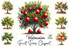 Fruit Trees Clipart Bundle - CraftNest - Digital Crafting and Art