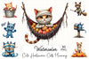 Cute Halloween Cats Mummy Clipart Bundle